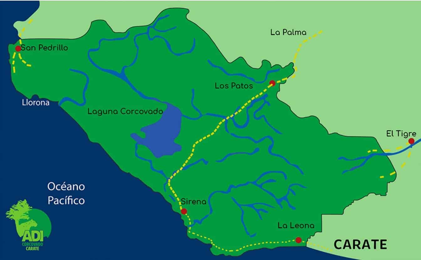 Map Corcovado National Park